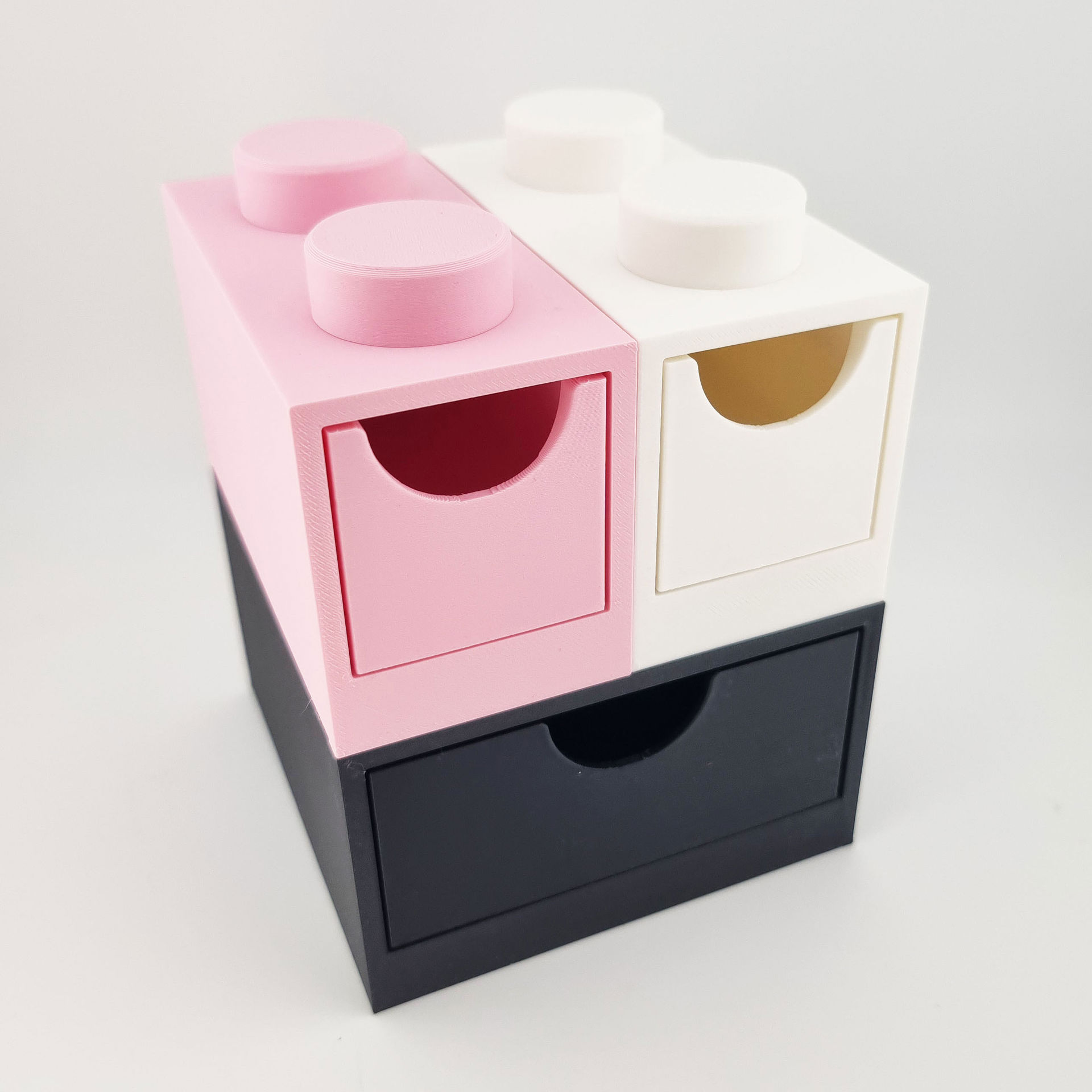 Modulær mini opbevaringsskuffe i byggeklods design