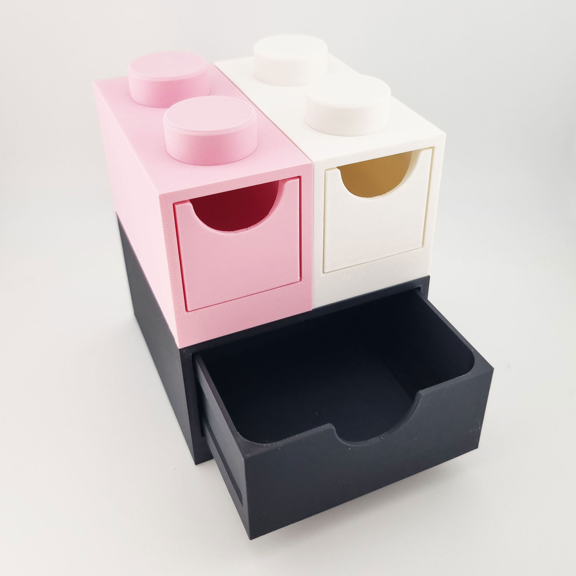 Modulær mini opbevaringsskuffe i byggeklods design
