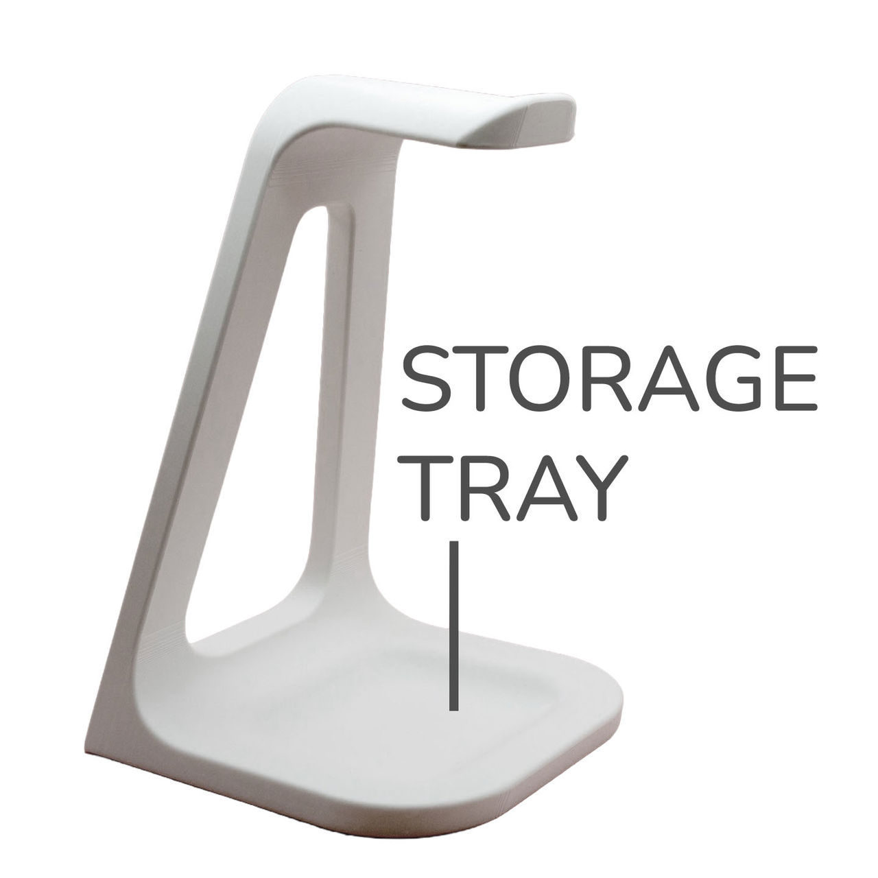Minimalistisk headphone stand med integreret tray