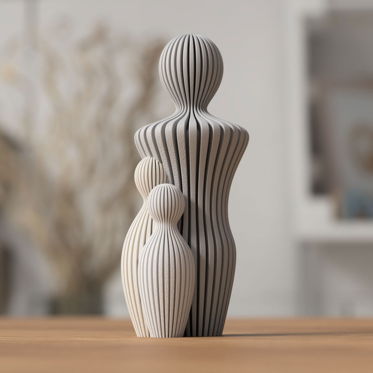 Fars dag figur med far og to børn i moderne design