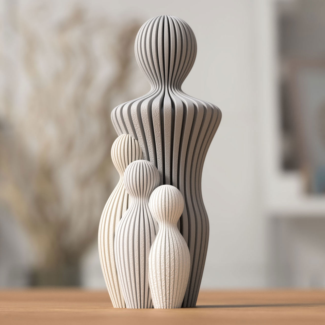 Fars dag figur med far og 3 børn i moderne design